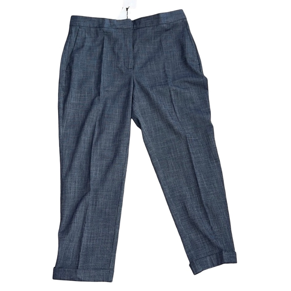 Zara Navy Ankle Cuffed/Cropped Pants Tailored Fit Size 12 - Picture 6 of 6